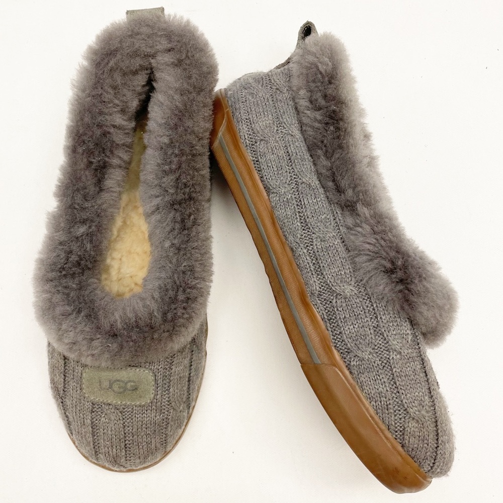 UGG Australia Rylan Knit Slipper Cableknit Heathered Gray 8